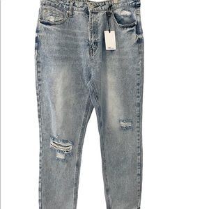 TNR High Rise Crop Mom Jeans